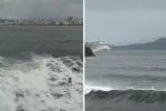 Foto ilustrativa de la nota titulada: VÍDEO: É Nazaré? Onda gigante e perigosa surpreende surfistas em praia do litoral de SP
