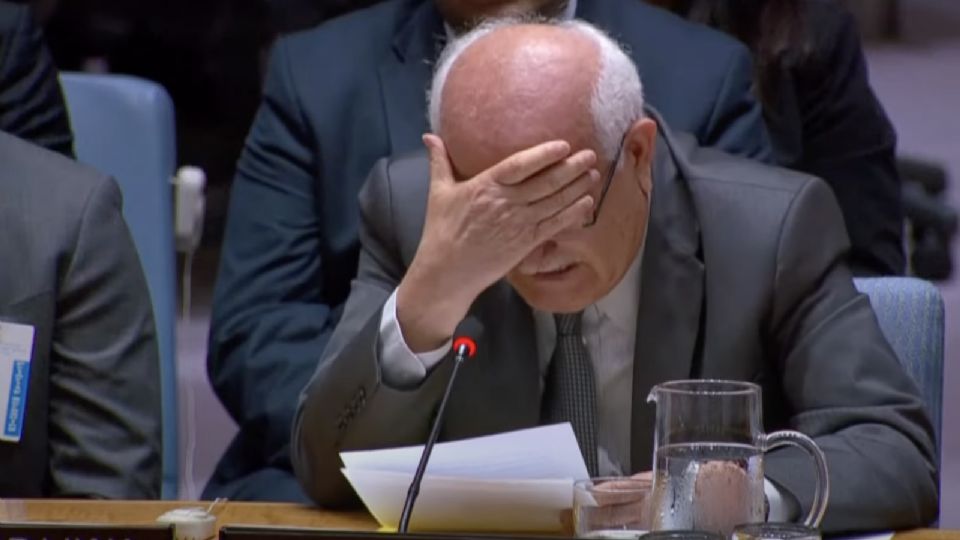 O embaixador da Palestina na ONU, Riyad Mansour