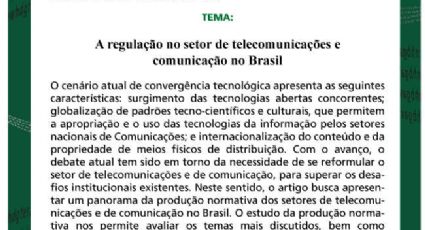 Debate sobre regulação das telecomunicações e comunicação hoje (30), em São Paulo