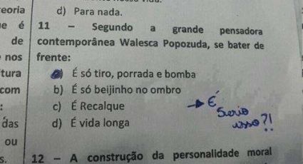 Valesca Popozuda em questão de prova era para causar polêmica, diz professor