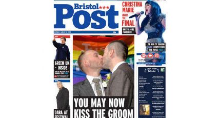 Foto de beijo gay prejudica venda de jornal na Inglaterra