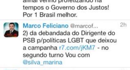 "Vou com Marina Silva", diz Marco Feliciano