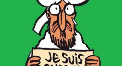 Profeta Maomé com cartaz Je suis Charlie ilustra capa do Charlie Hebdo