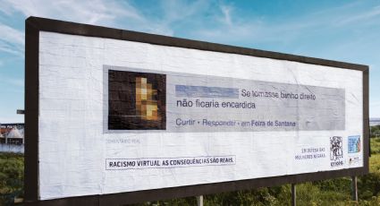 Campanha coloca outdoors com mensagens racistas perto da casa de agressores