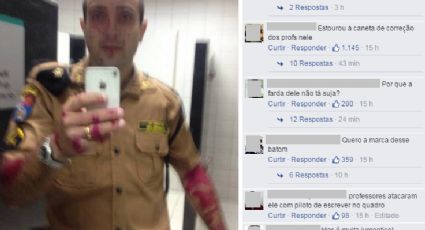 Policial posta foto com sangue falso e é ridicularizado na internet