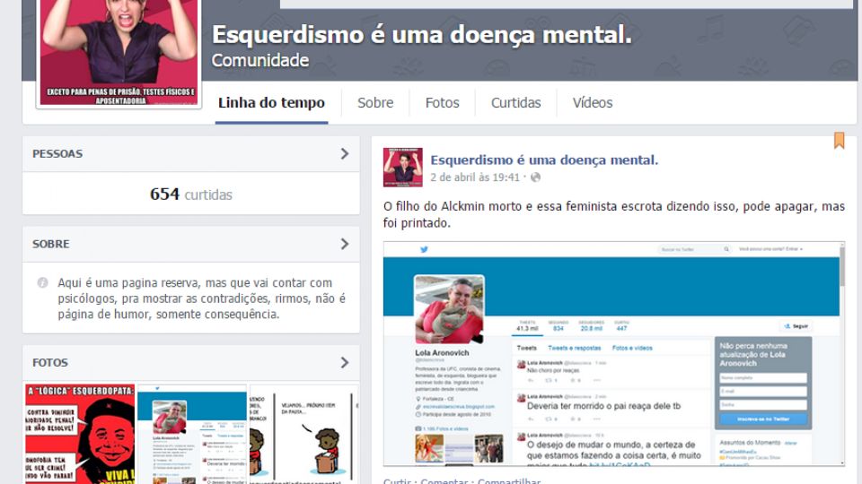 Página fez montagem para atacar blogueira (Foto: Reprodução)