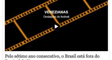 Produtora desmente Folha de S. Paulo: "Tem Brasil em Veneza 2015, sim!" 