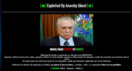 Site oficial de Michel Temer é hackeado