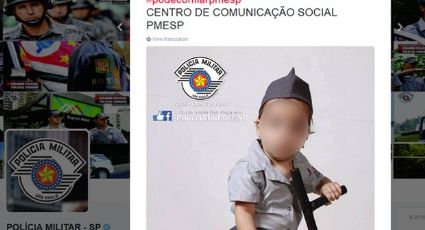 PM-SP é criticada ao postar foto de criança com cassetete e algema