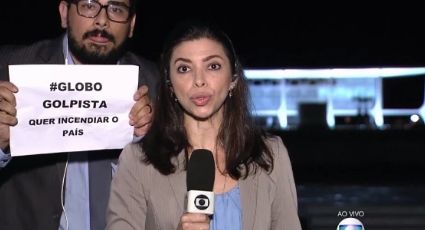 Ele de novo: manifestante protesta ao vivo e chama Globo de ‘golpista’