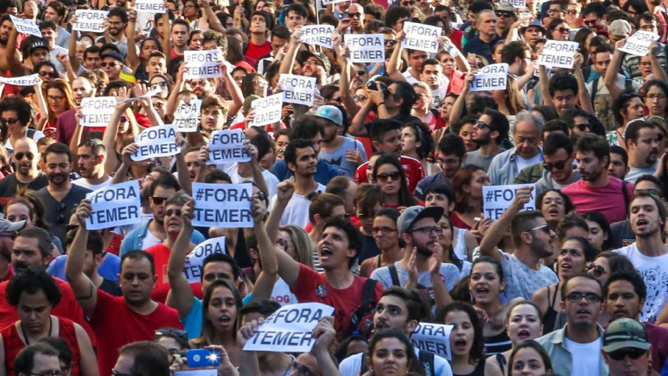 São Paulo 15/05/2016 Ato contra Michel Temer na Rua da Cosnolação . Foto Paulo Pinto/Agencia PT