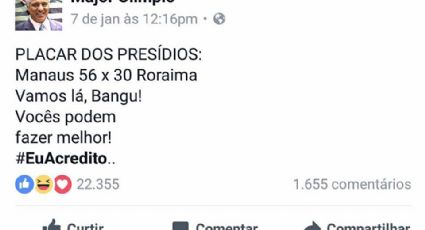 Deputado Major Olímpio desafia Bangu a “fazer melhor” do que Manaus e Roraima