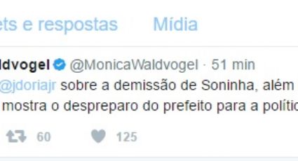 Para Mônica Waldvolgel, Dória é despreparado para a politica