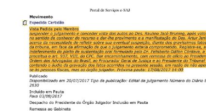 Advogado acusa desembargador de pedir propina e julgamento é suspenso em SC