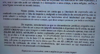 Censura proíbe peça teatral que retrata Cristo transgênero