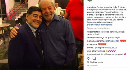 Maradona posta nova foto com Lula: “Não me importo com os insultos de alguns covardes”