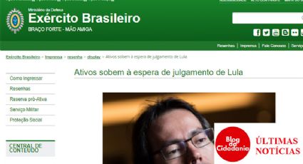 Site do Exército divulga conteúdo político contra Lula