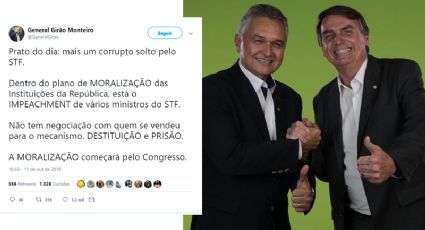 Eleito deputado, general aliado de Bolsonaro quer "destituição e prisão de vários ministros do STF"