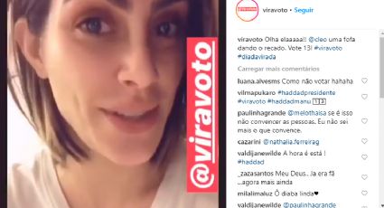 Pela democracia, Cleo Pires pede: "vamos por favor votar 13 amanhã"