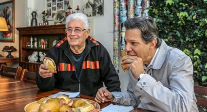 Requião recebe Haddad em sua casa e oferece pão com mortadela