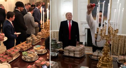 Com greve de servidores, Trump serve pizza e hamburguer em reunião na Casa Branca