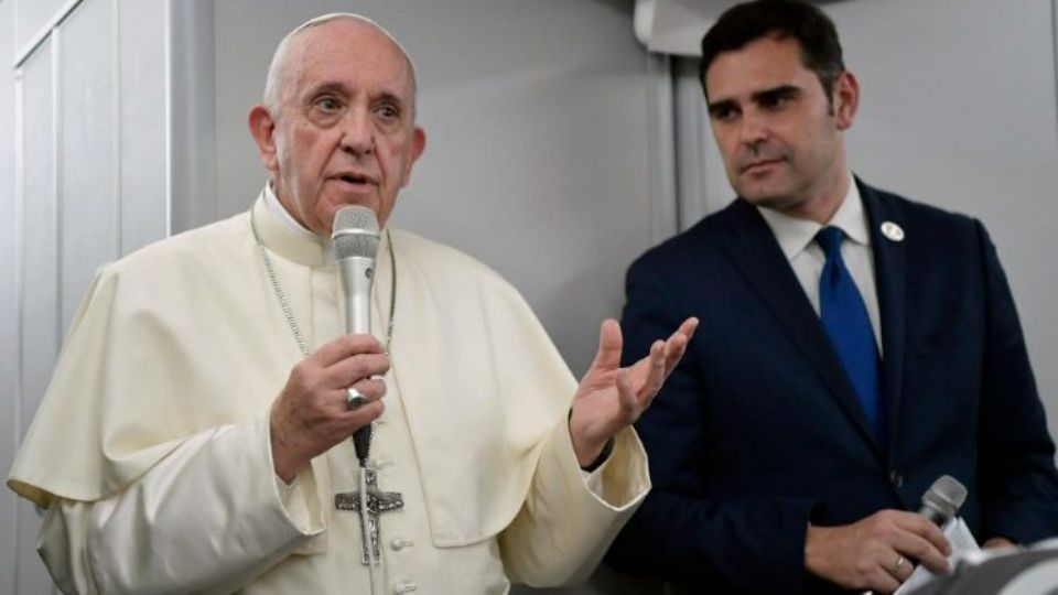 Papa Francisco em entrevista coletiva (Divulgação/Vaticano)