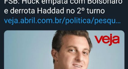 Veja assume candidatura Huck e faz campanha com pesquisa sem credibilidade