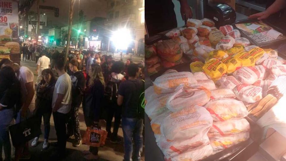 Filas quilométricas e milhões de pedidos nas redes de fast food na Black Friday (Montagem)
