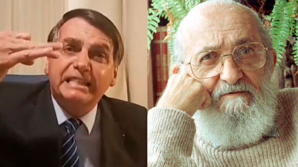 Bolsonaro e Paulo Freire (Montagem)