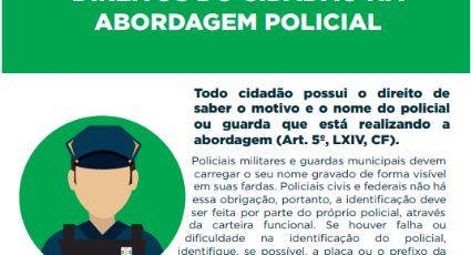 Defensoria Pública lança Manual de Direitos do Cidadão na Abordagem Policial