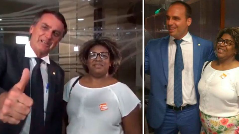 Cleuzenir em encontro com Bolsonaro e o filho dele, Eduardo (Reprodução/ Youtube/ Facebook)