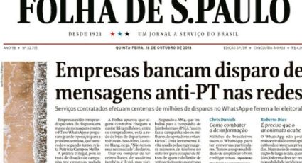 Folha ignora Bolsonaro e dá prêmio de jornalismo à matéria sobre disparos de WhatsApp durante a campanha