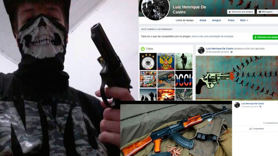Imagens de Guilherme Taucci e Luiz Henrique, atiradores da escola de Suzano, no Facebook (Reprodução)
