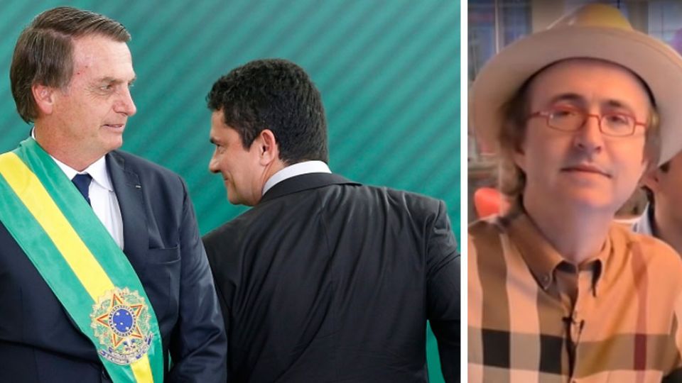 Bolsonaro, Moro e Reinaldo Azevedo (Montagem)