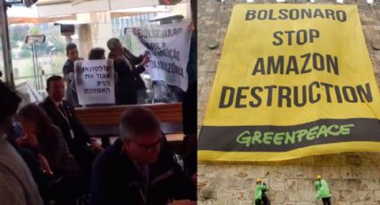 Greenpeace enquadra Bolsonaro em Israel: "Pare a destruição da Amazônia"; veja vídeo