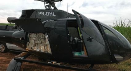 PF apreende helicóptero de empresa de Brasília cheio de cocaína