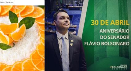 Flávio Bolsonaro anuncia aniversário e ganha receitas de bolos, mousses e sucos de laranja