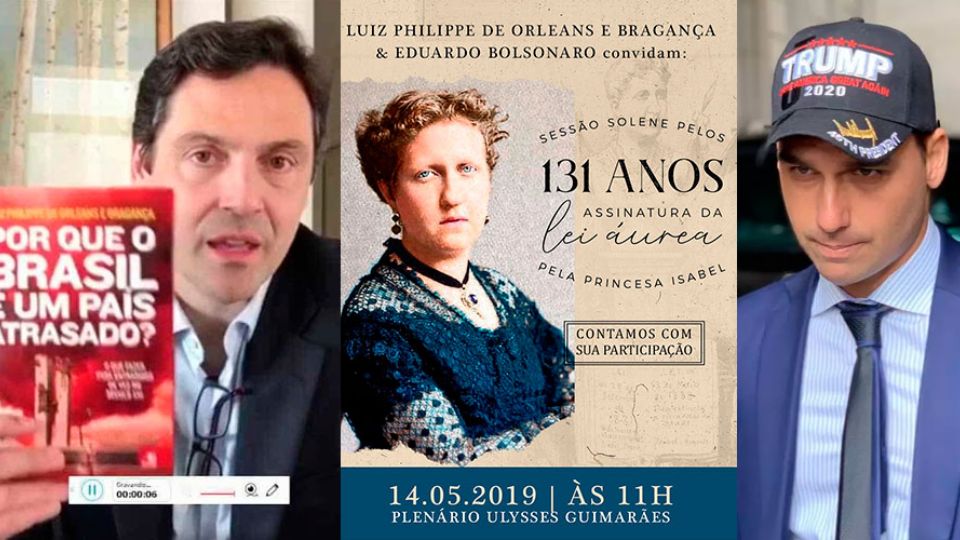 Luis Phillipe Orleans e Bragança e Eduardo Bolsonaro, que farão homenagem a princesa Isabel (Montagem)