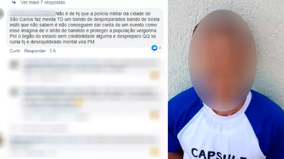 Homem foi detido após criticar atuação da PM no interior de SP (Reprodução/TV Globo)