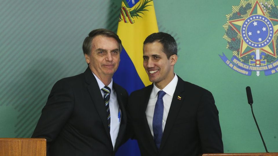 Bolsonaro e Juan Guaidó,(Foto: Antonio Cruz/Agência Brasil)