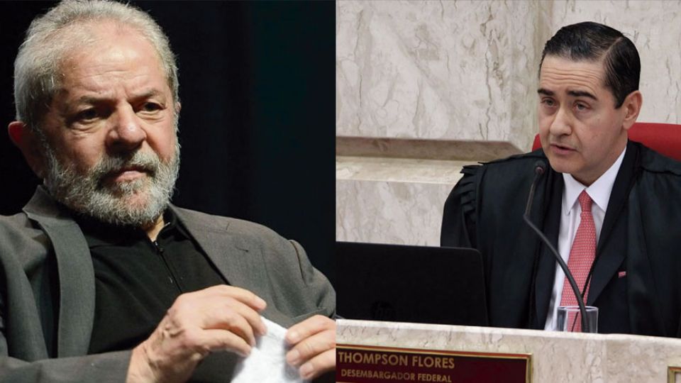 Lula e o desembargador Thompson Flores (Montagem)