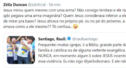 Zélia Duncan sobre Bolsonaro: “Jesus mirou quem mesmo com uma arma?”