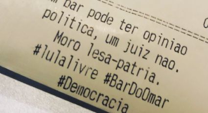 Bar do Rio de Janeiro emite nota fiscal criticando Moro e ganha seis mil seguidores em um dia