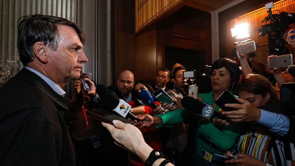 Bolsonaro na chegada em Osaka, no Japão (Alan Santos/PR)