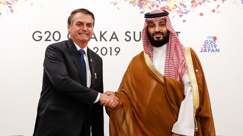 Bolsonaro e o Principe Herdeiro da Arábia Saudita, Mohammed Bin Salman (Foto: Alan Santos/PR)