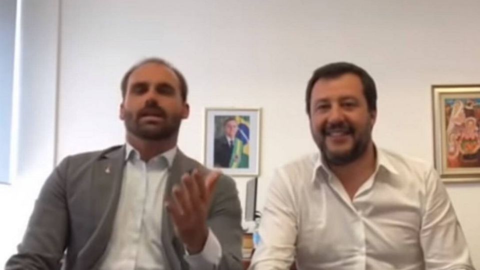 Matteo Salvini e Eduardo Bolsonaro