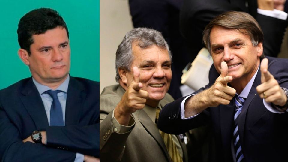 Sergio Moro, Alberto Fraga e Bolsonaro (Montagem)