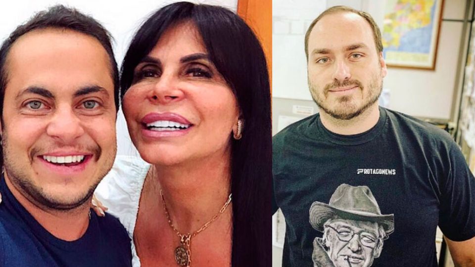 Thammy,Grethcen e Carlos Bolsonaro (Montagem)