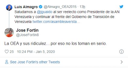 Ao reconhecer o derrotado Guaidó, Almagro vira piada no Twitter