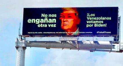 Venezuelanos em Miami lançam outdoor com “Trump chavista” para pedir votos por Biden